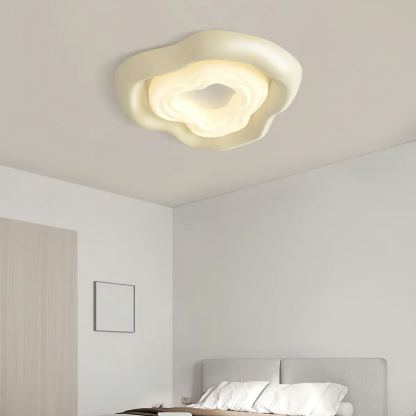 Quinn Unusual White Cream Color Roses Ceiling Lamp Dining Room