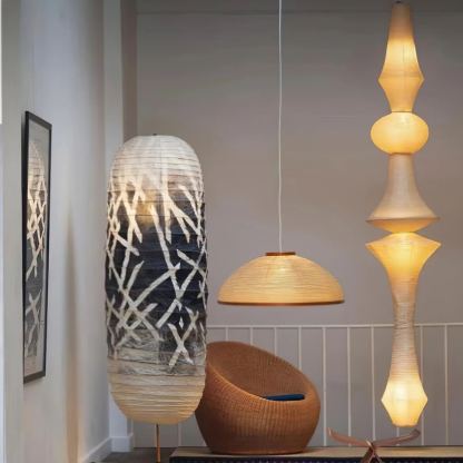 Renée Geometric Style Metal Paper Pendant Light Bedroom Living Room
