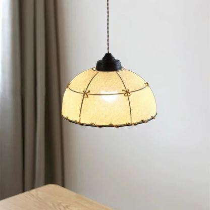 Renée Vintage Round Hanging Fabric Pendant Light Shades Dining Room