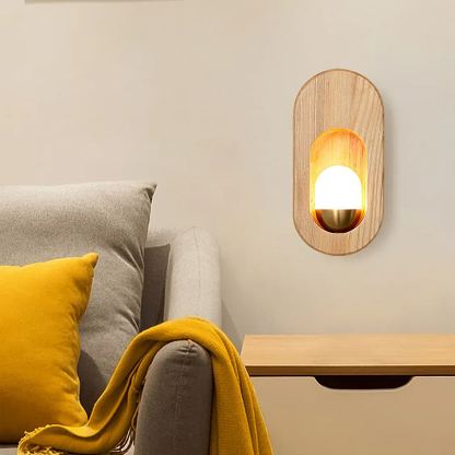 Ozawa Classical Wood Glass Wall Lamp Bedroom  Dining Room
