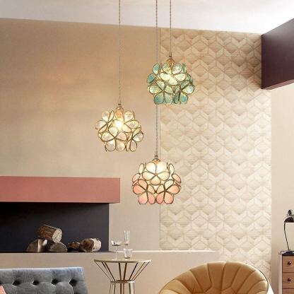 Alessio Vintage Flower Glass Pendant Light Shades Living Room Bedroom