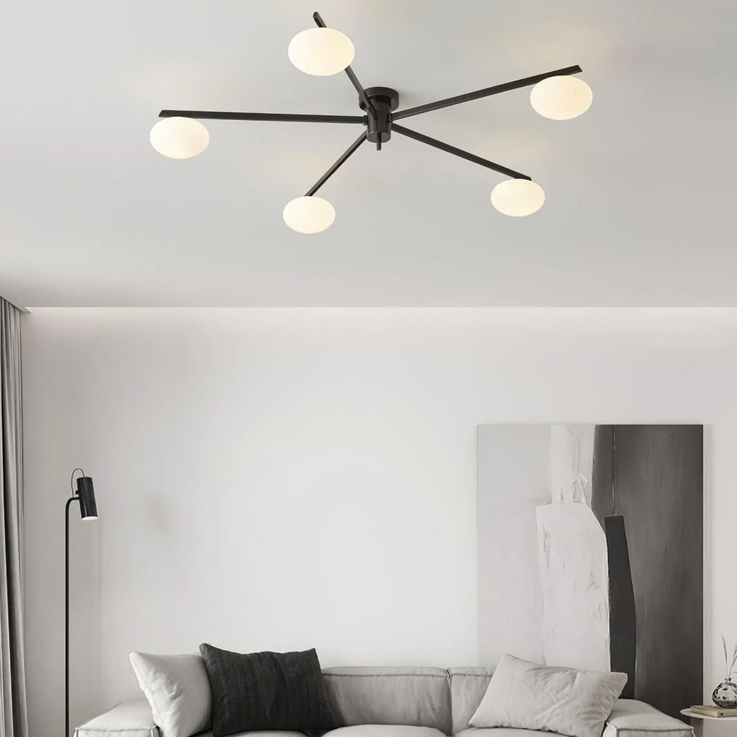 Valentina Minimalism Metal Glass Ceiling Lamp Bedroom Living Room