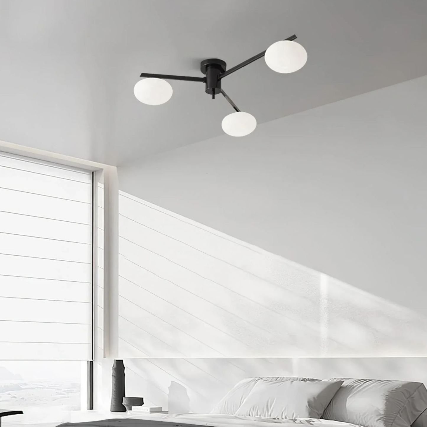 Valentina Minimalism Metal Glass Ceiling Lamp Bedroom Living Room