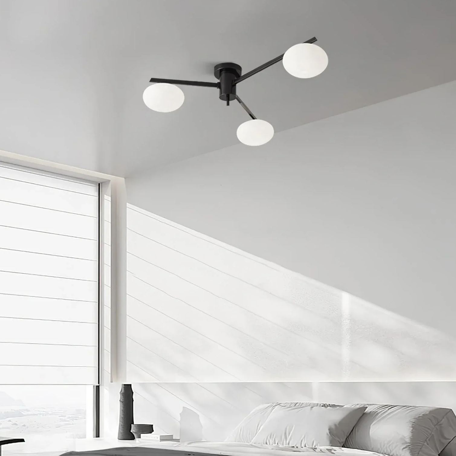 Valentina Minimalism Metal Glass Ceiling Lamp Bedroom Living Room