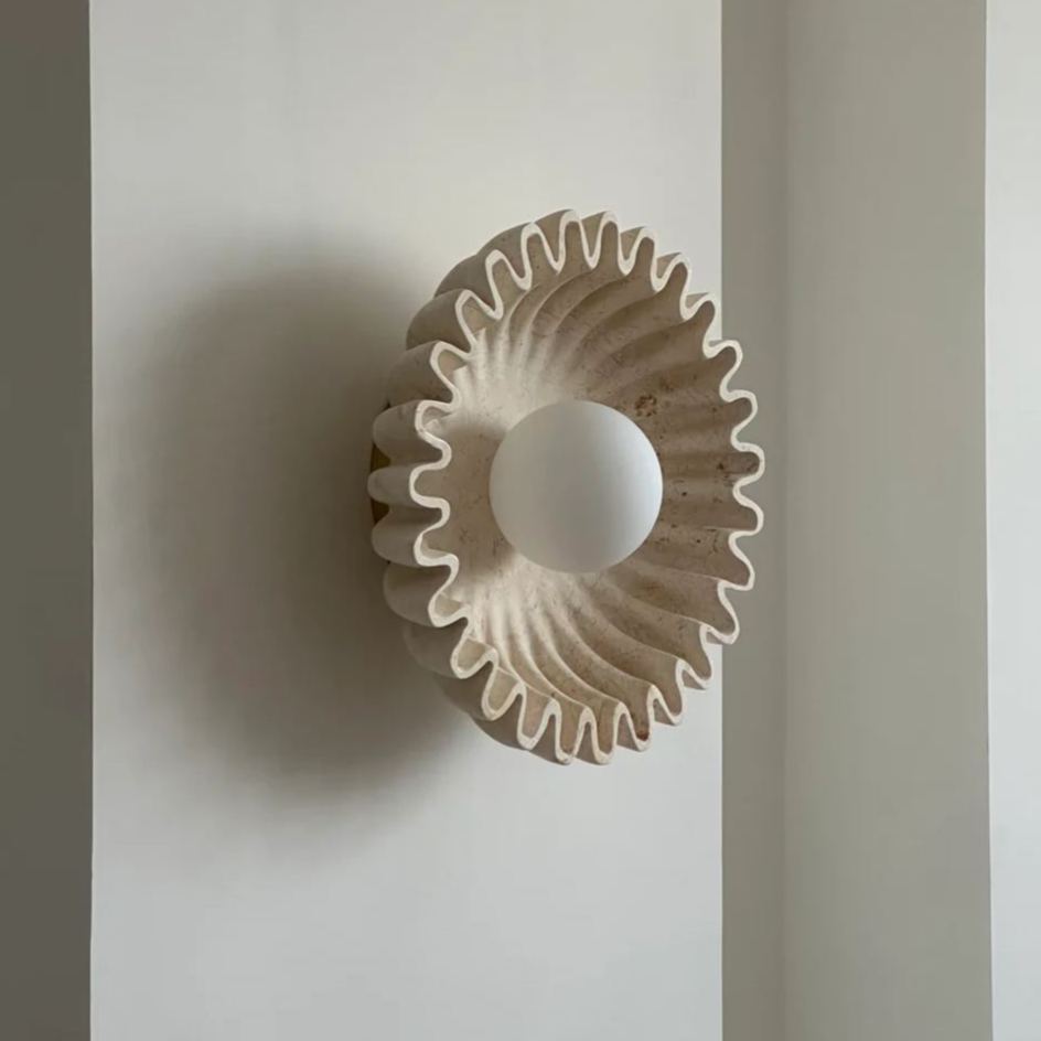 Elif Unusual Round Marble Glass Wall Lamp Indoor
