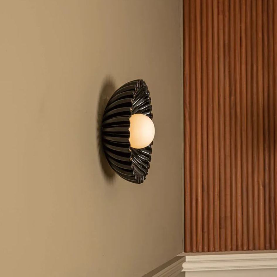 Elif Unusual Round Marble Glass Wall Lamp Indoor