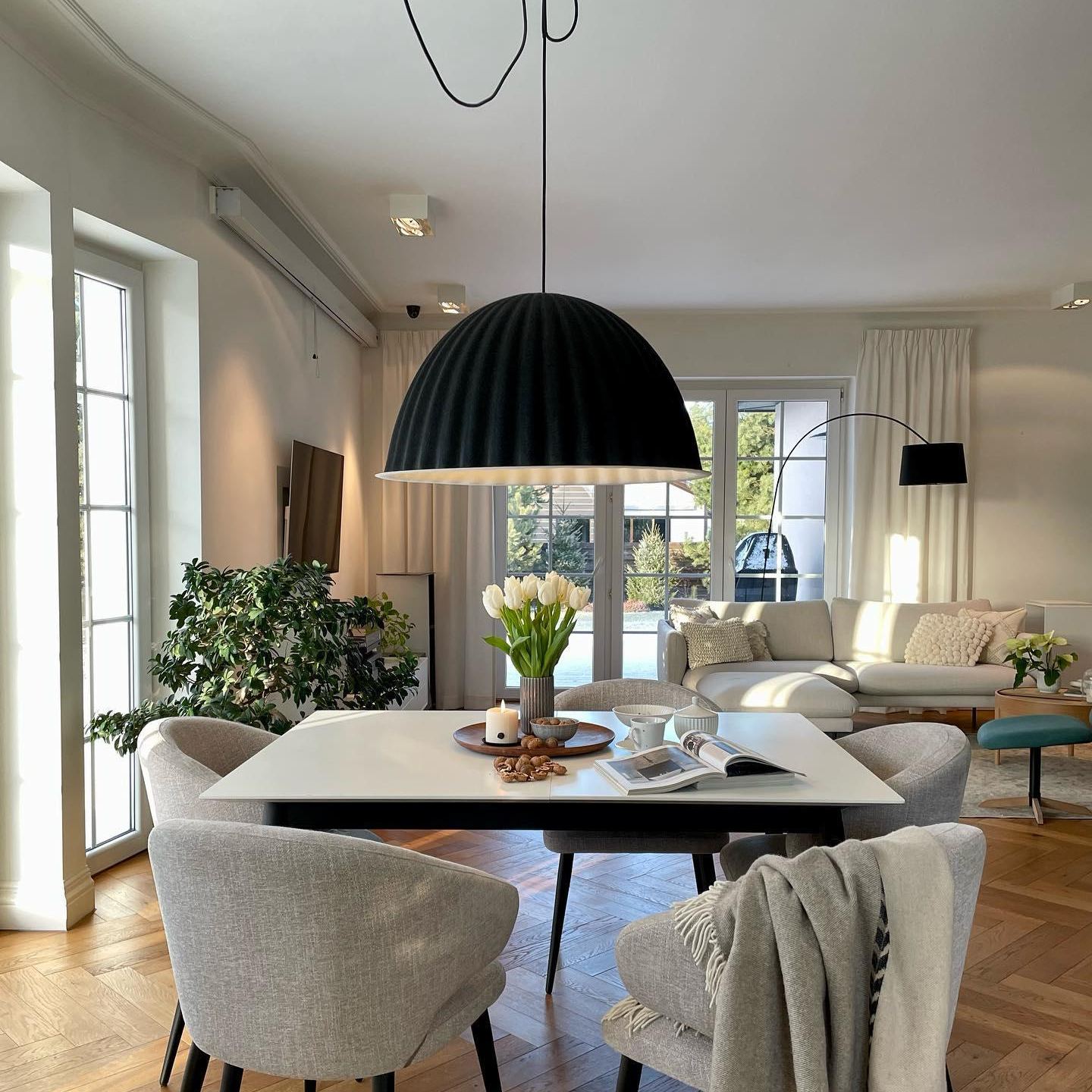 Hailie Modern Bell Metal Felt Pendant Light Living Room Dining Room