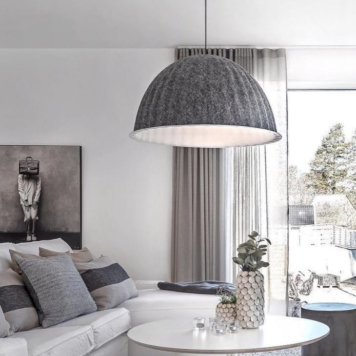 Hailie Modern Bell Metal Felt Pendant Light Living Room Dining Room