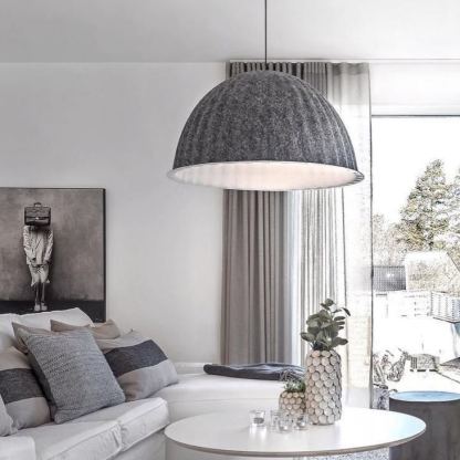 Hailie Modern Bell Metal Felt Pendant Light Living Room Dining Room
