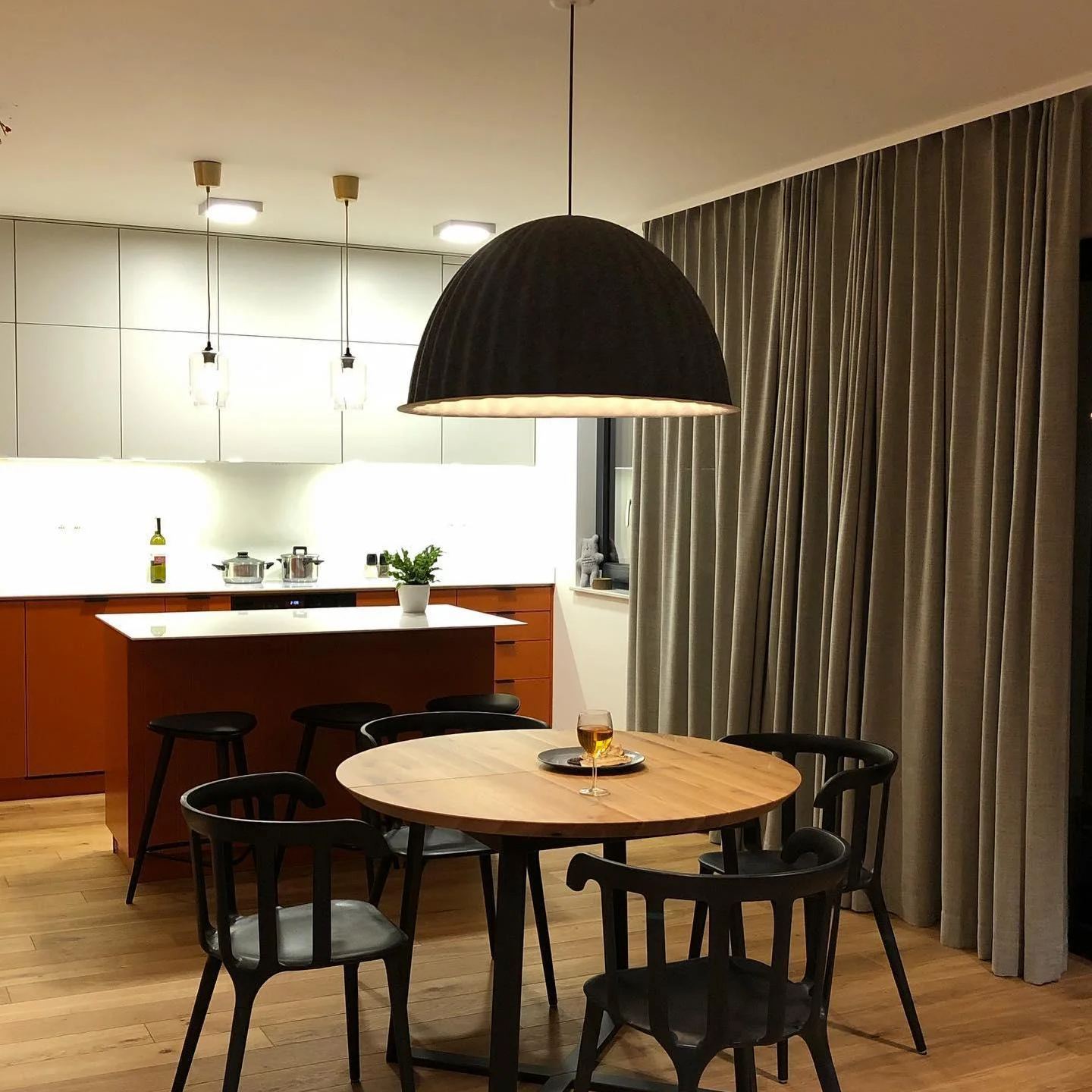 Hailie Modern Bell Metal Felt Pendant Light Living Room Dining Room