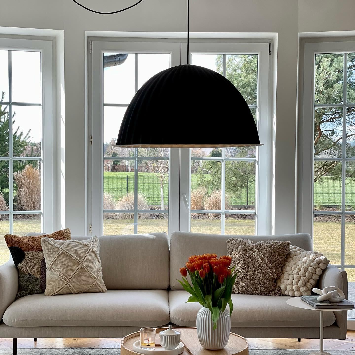Hailie Modern Bell Metal Felt Pendant Light Living Room Dining Room