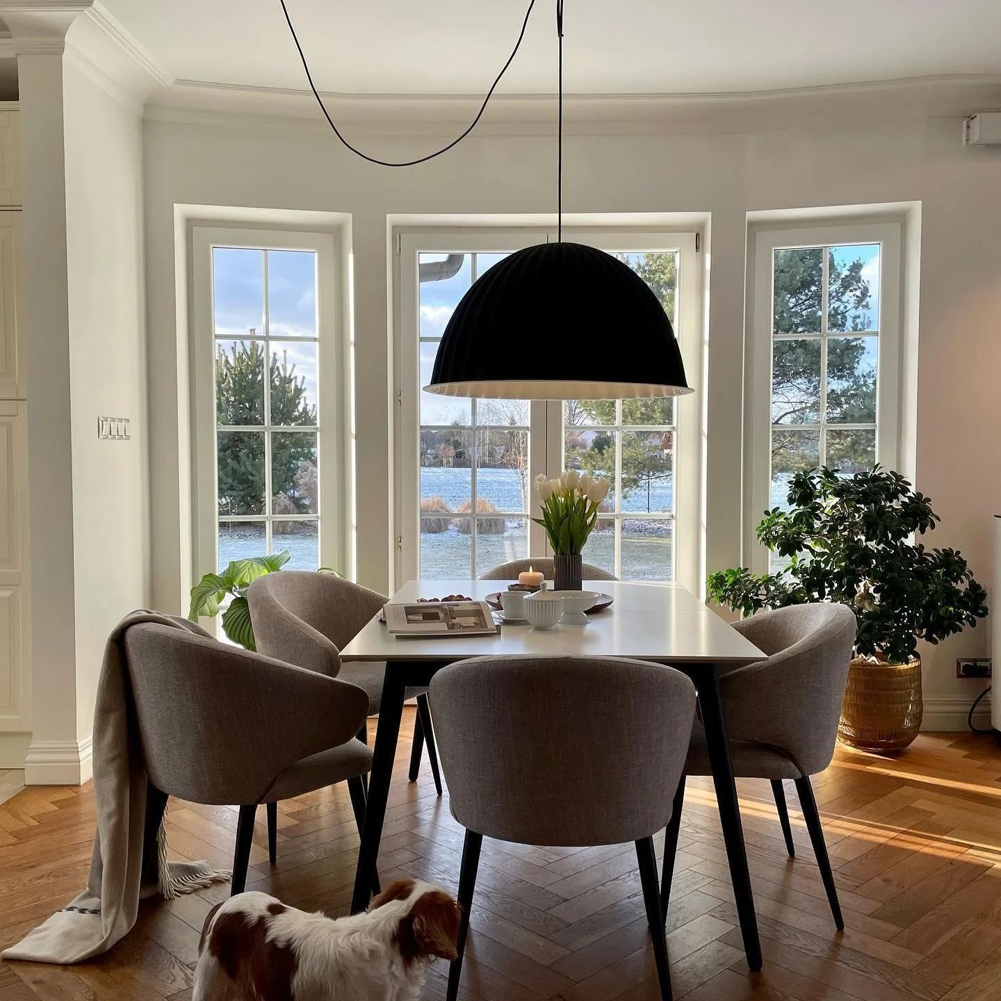 Hailie Modern Bell Metal Felt Pendant Light Living Room Dining Room