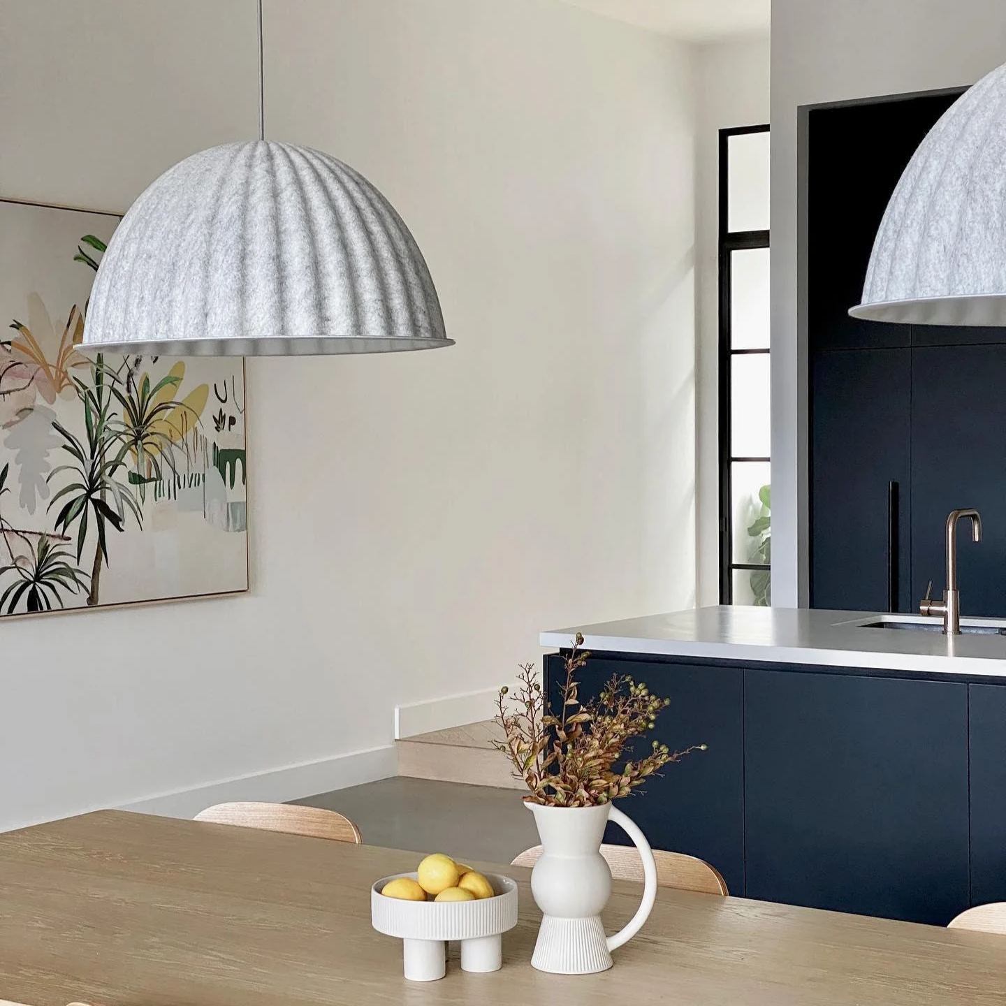Hailie Modern Bell Metal Felt Pendant Light Living Room Dining Room