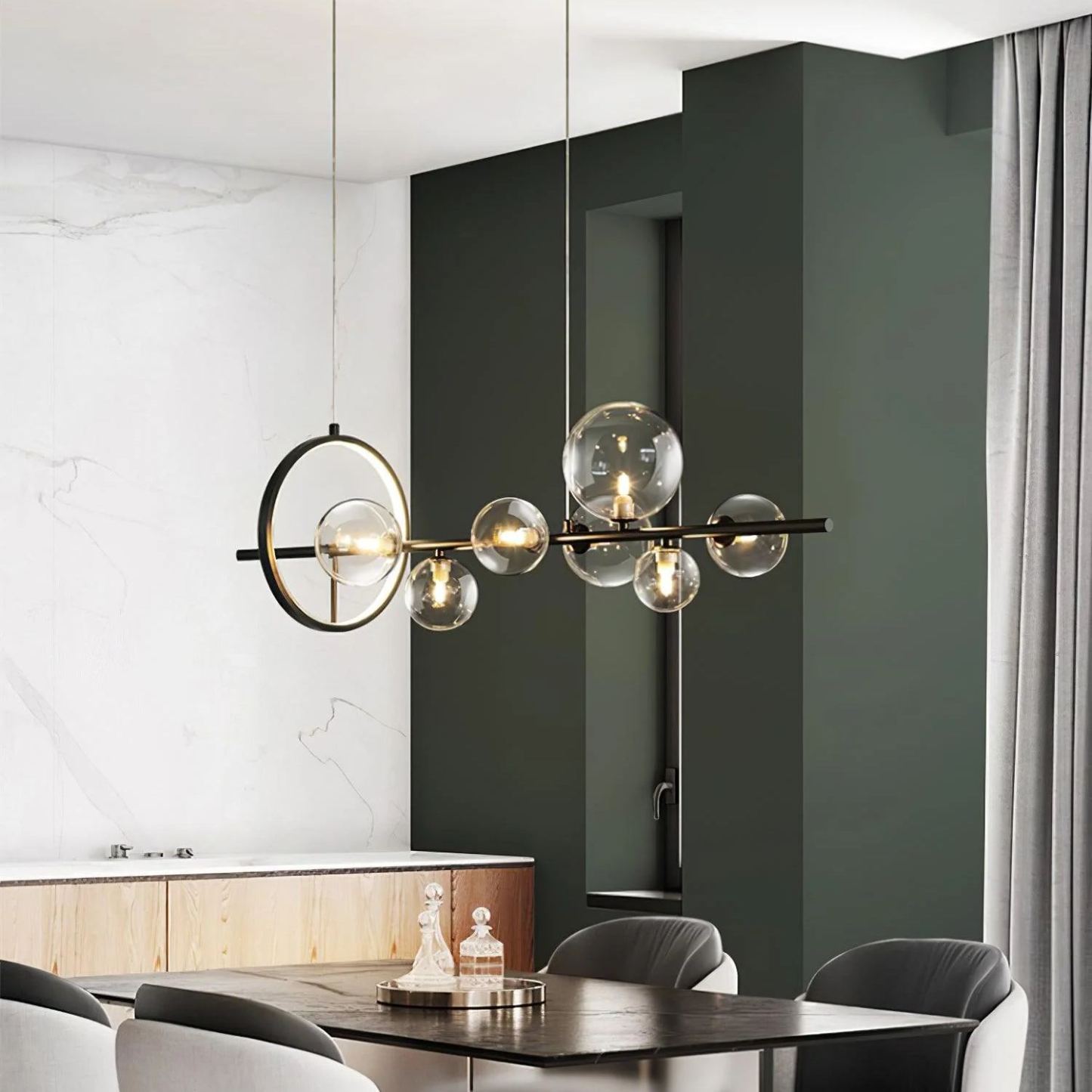 Valentina Gorgeous Metal Glass Chandelier Living Room Dining Room