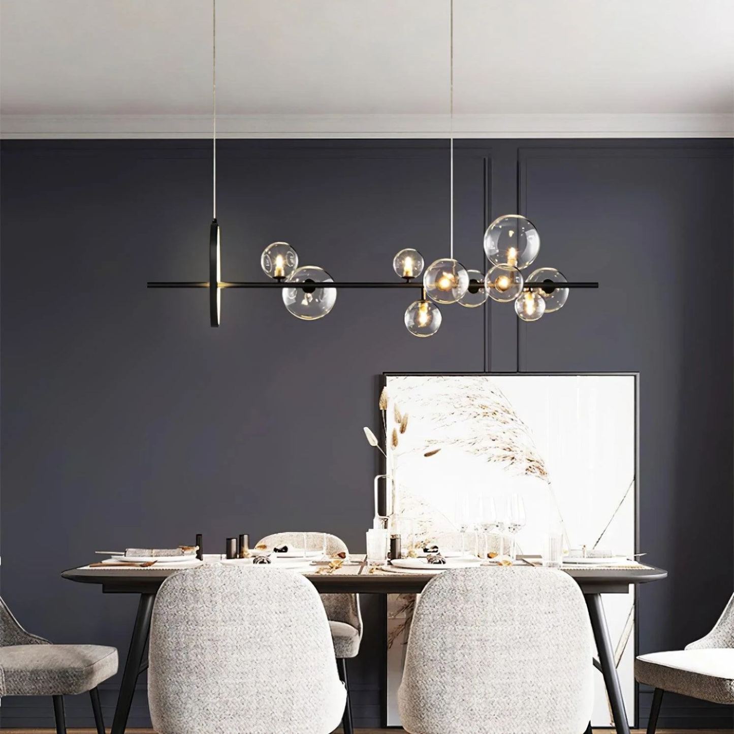 Valentina Gorgeous Metal Glass Chandelier Living Room Dining Room