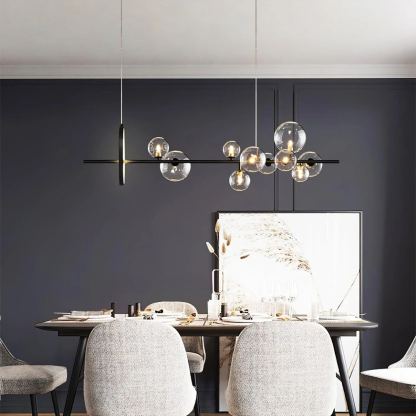 Valentina Gorgeous Metal Glass Chandelier Living Room Dining Room