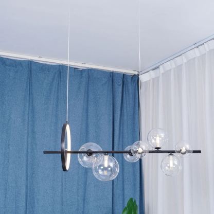 Valentina Gorgeous Metal Glass Chandelier Living Room Dining Room