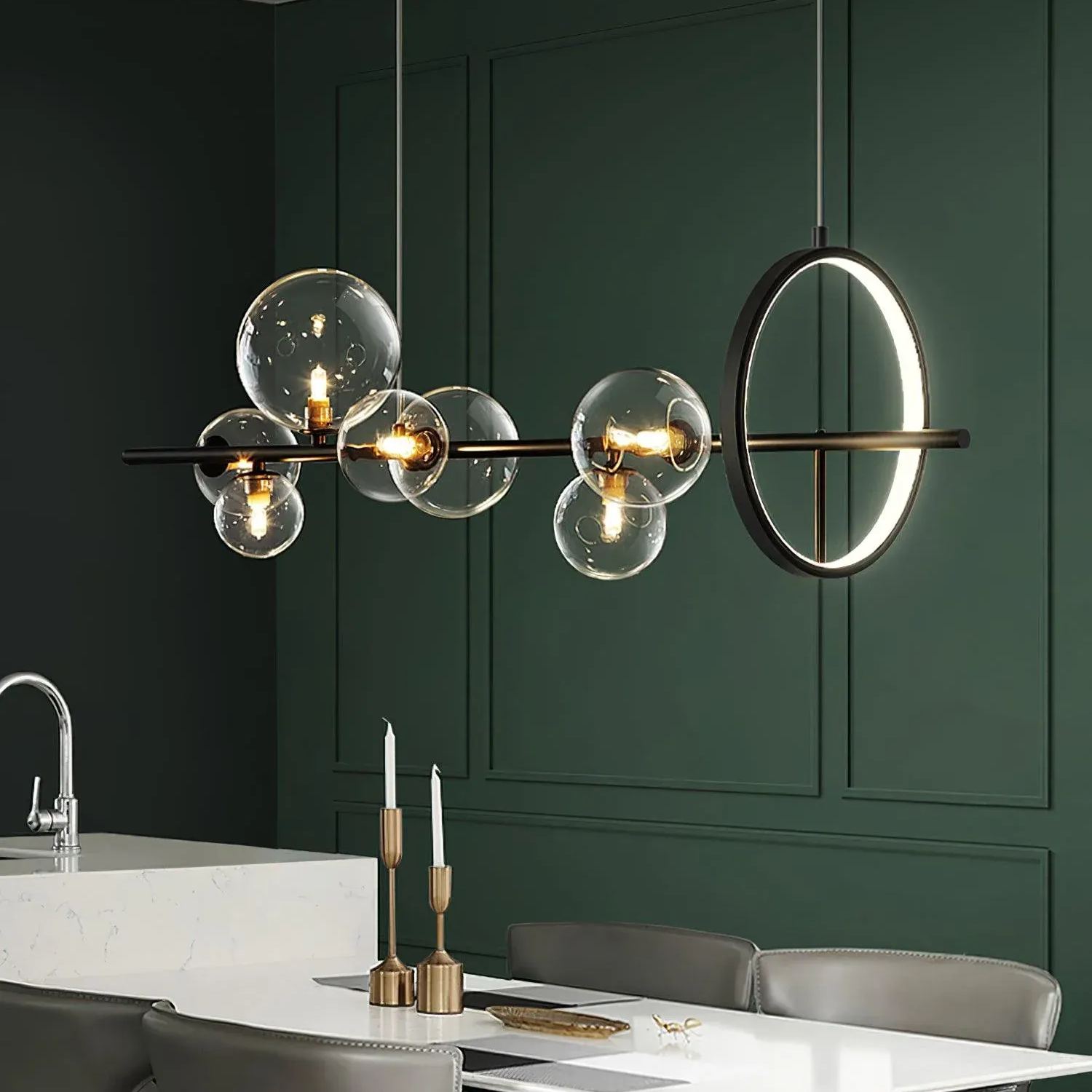 Valentina Gorgeous Metal Glass Chandelier Living Room Dining Room