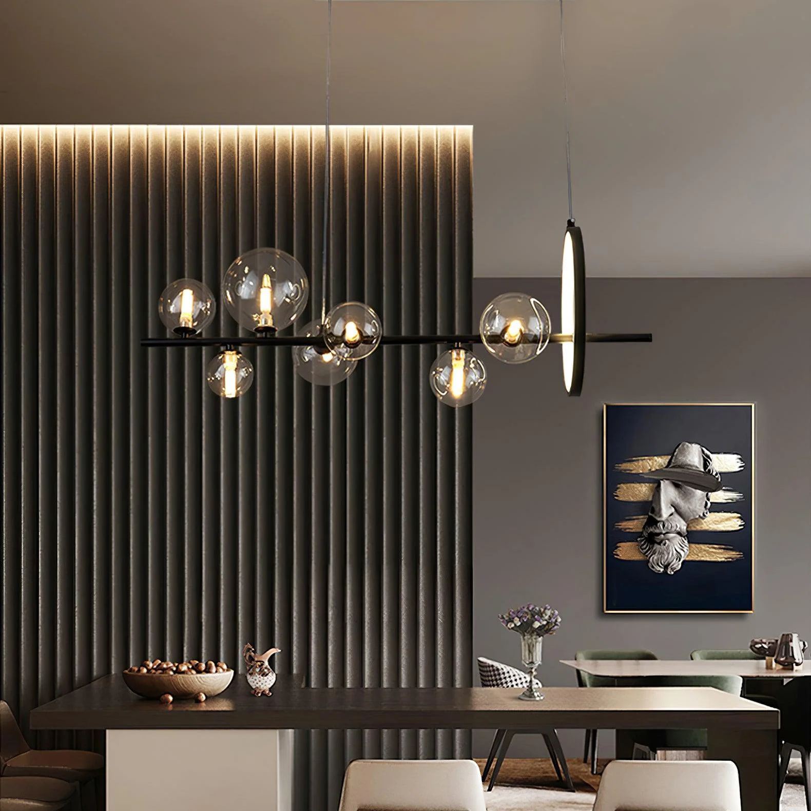 Valentina Gorgeous Metal Glass Chandelier Living Room Dining Room