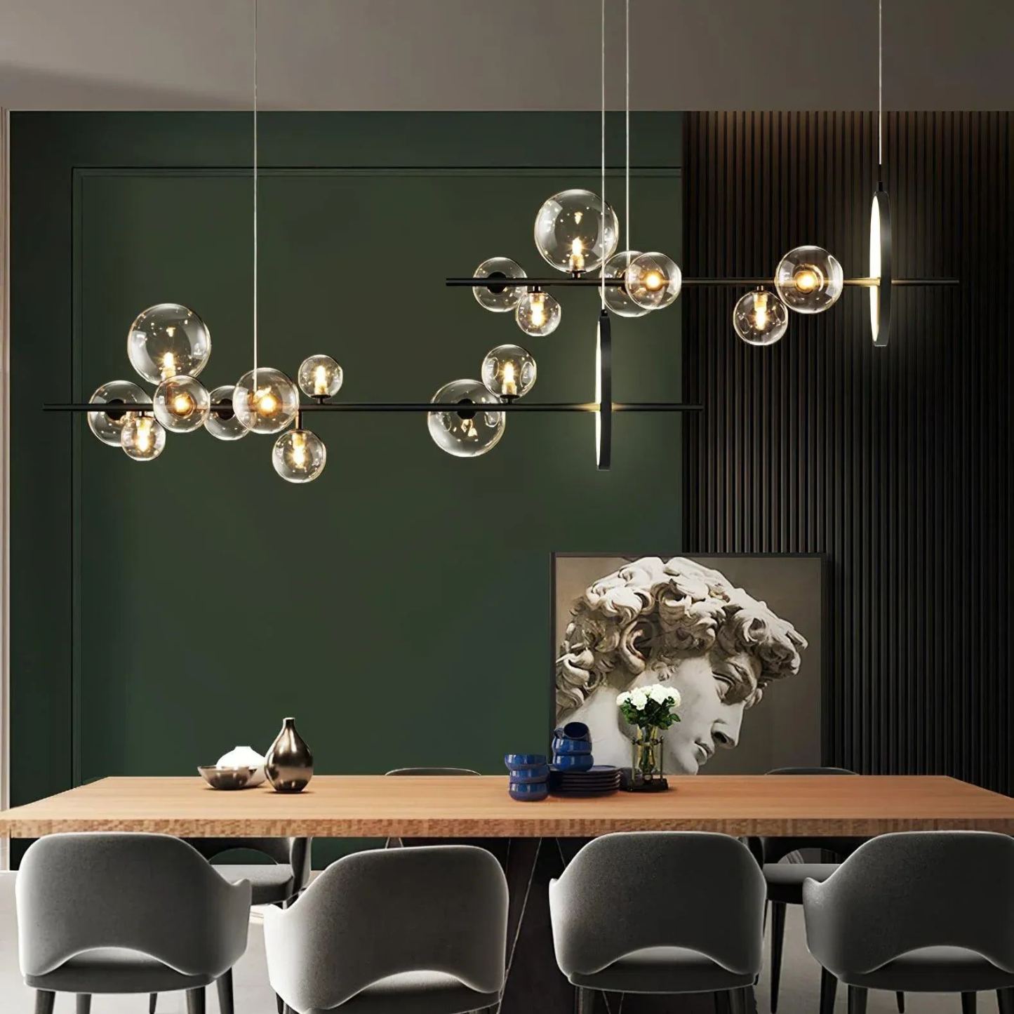Valentina Gorgeous Metal Glass Chandelier Living Room Dining Room