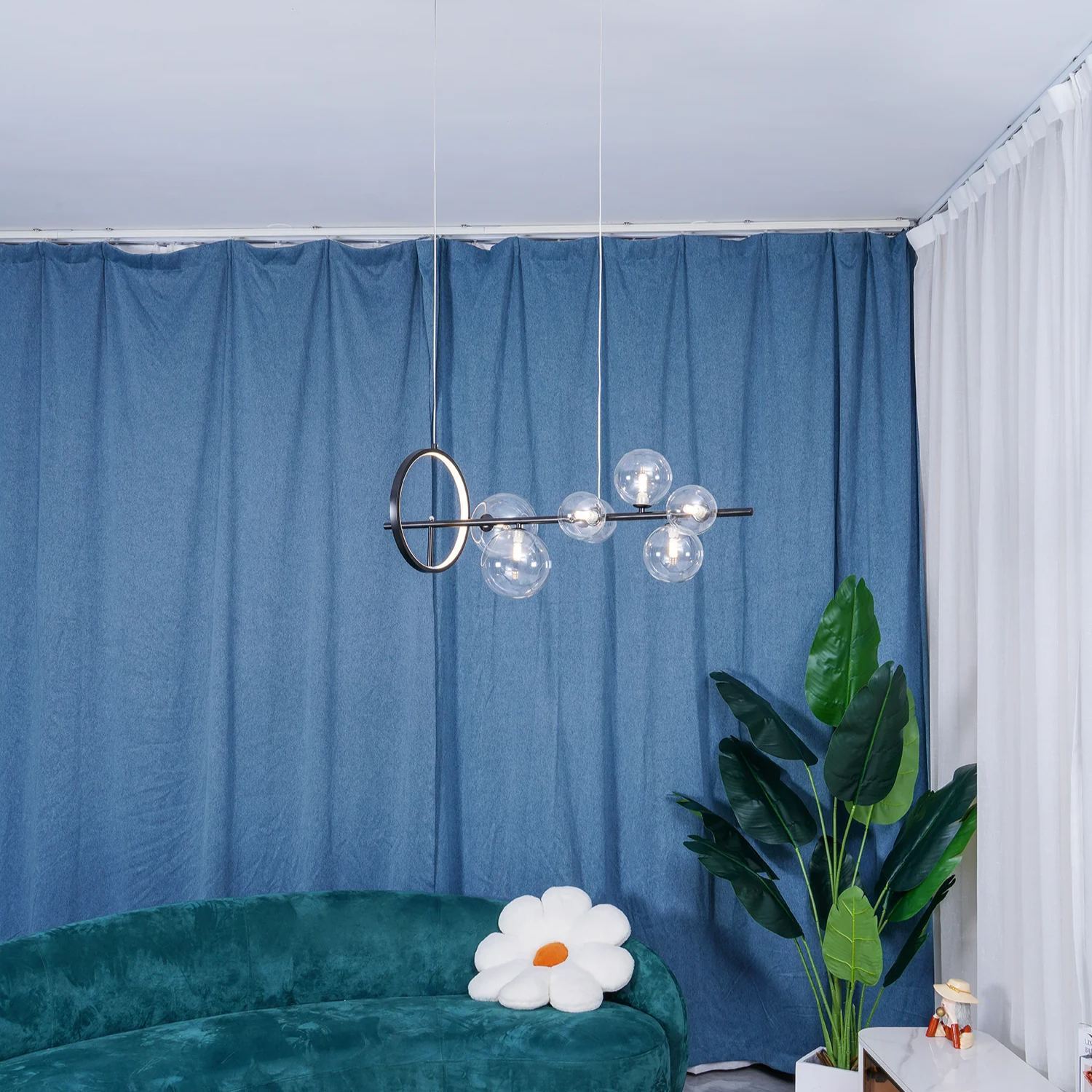 Valentina Gorgeous Metal Glass Chandelier Living Room Dining Room