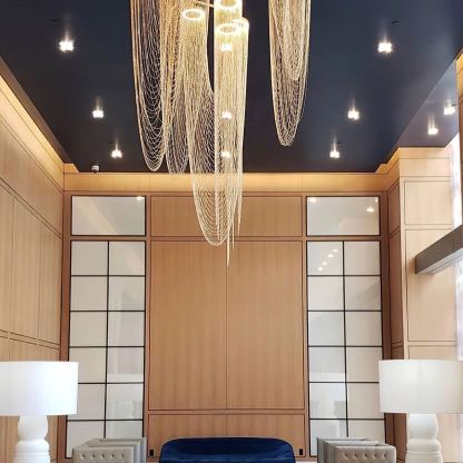 Marilyn U Shape Art Deco Metal Acrylic Pendant Light Dining Room Living Room