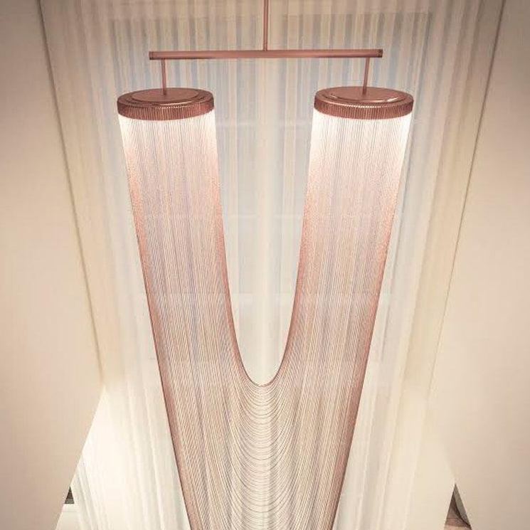 Marilyn U Shape Art Deco Metal Acrylic Pendant Light Dining Room Living Room