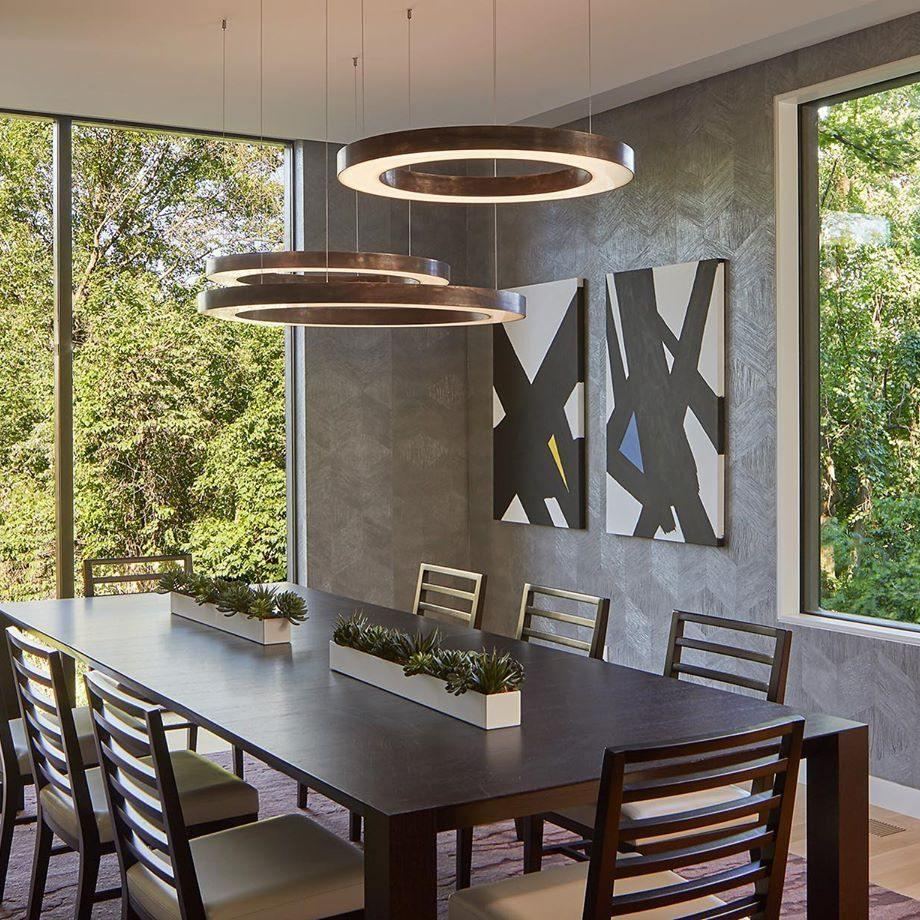 Arisha Gold Ring Contemporary Pendant Light Dining Room Living Room