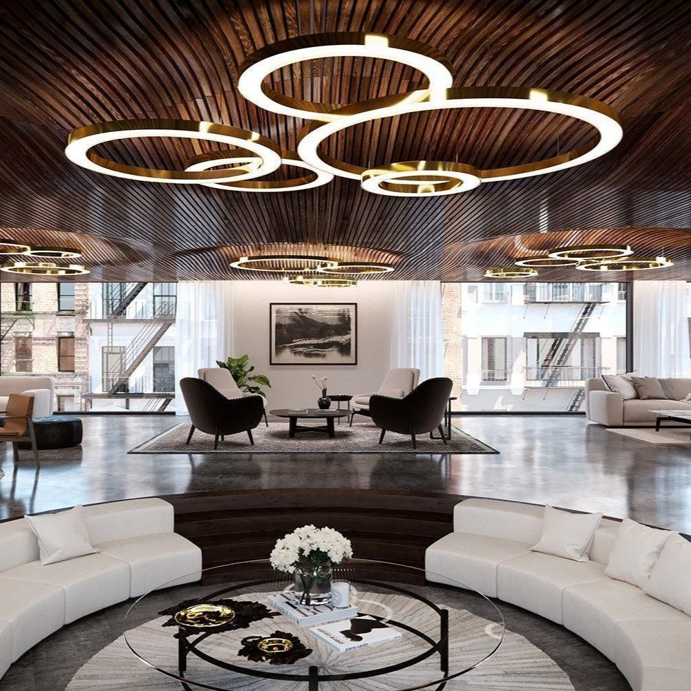 Arisha Gold Ring Contemporary Pendant Light Dining Room Living Room