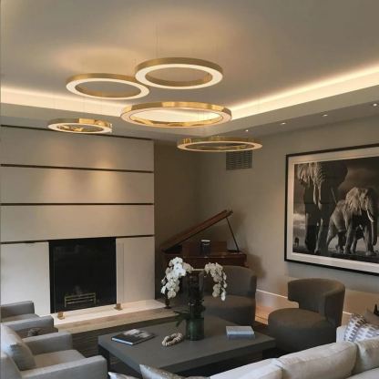 Arisha Gold Ring Contemporary Pendant Light Dining Room Living Room