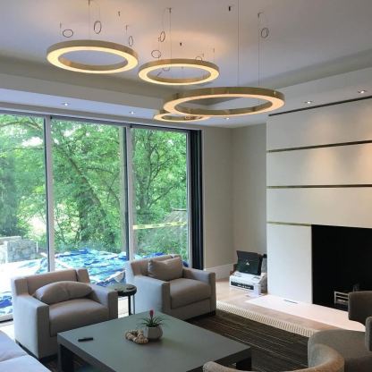 Arisha Gold Ring Contemporary Pendant Light Dining Room Living Room