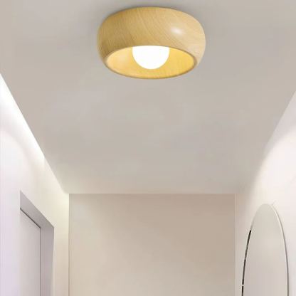 Muto Modern Round Wood Ceiling Light Fixture Hallway Bedroom Living Room