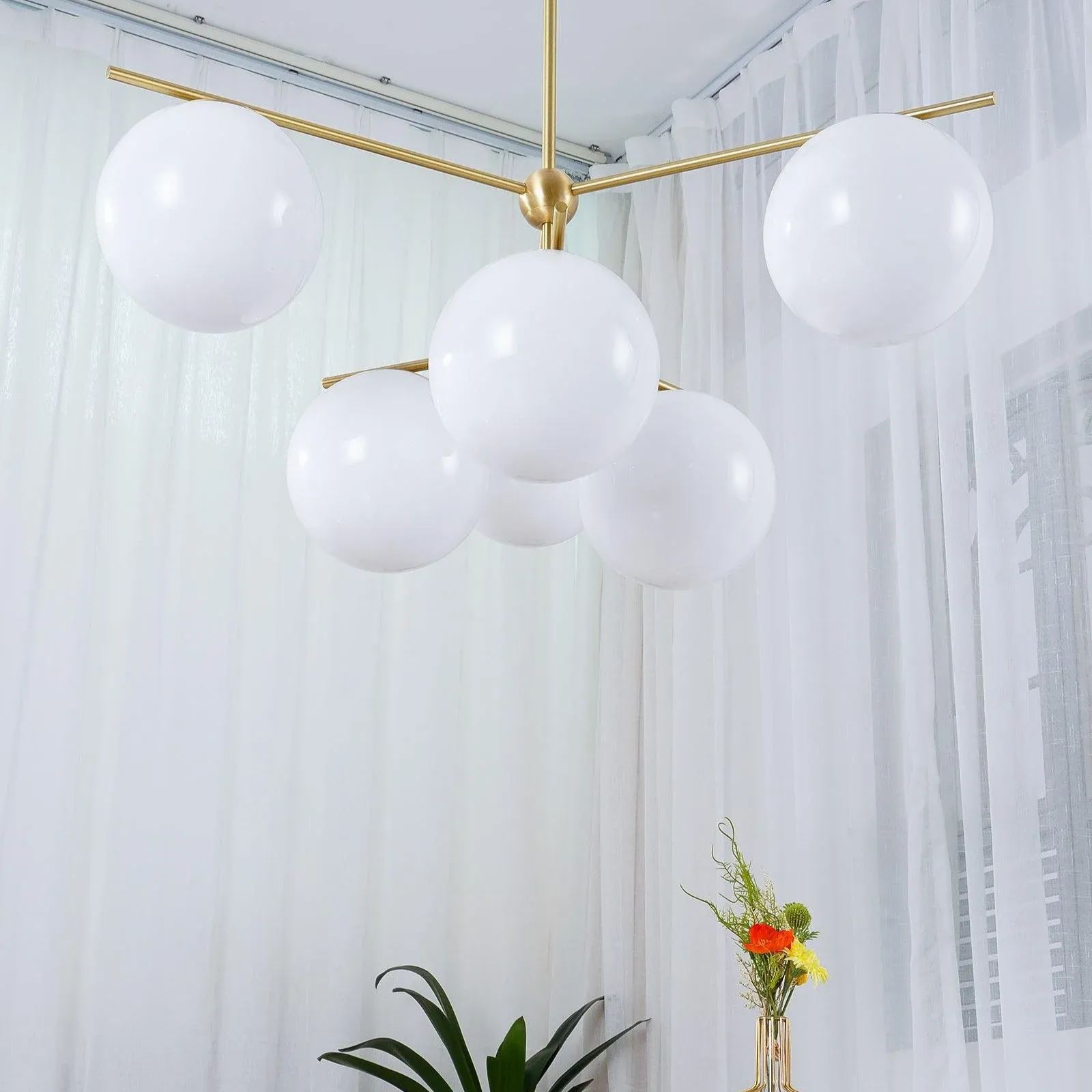 Valentina Modern Urban Brass Chandelier Living Dining Room
