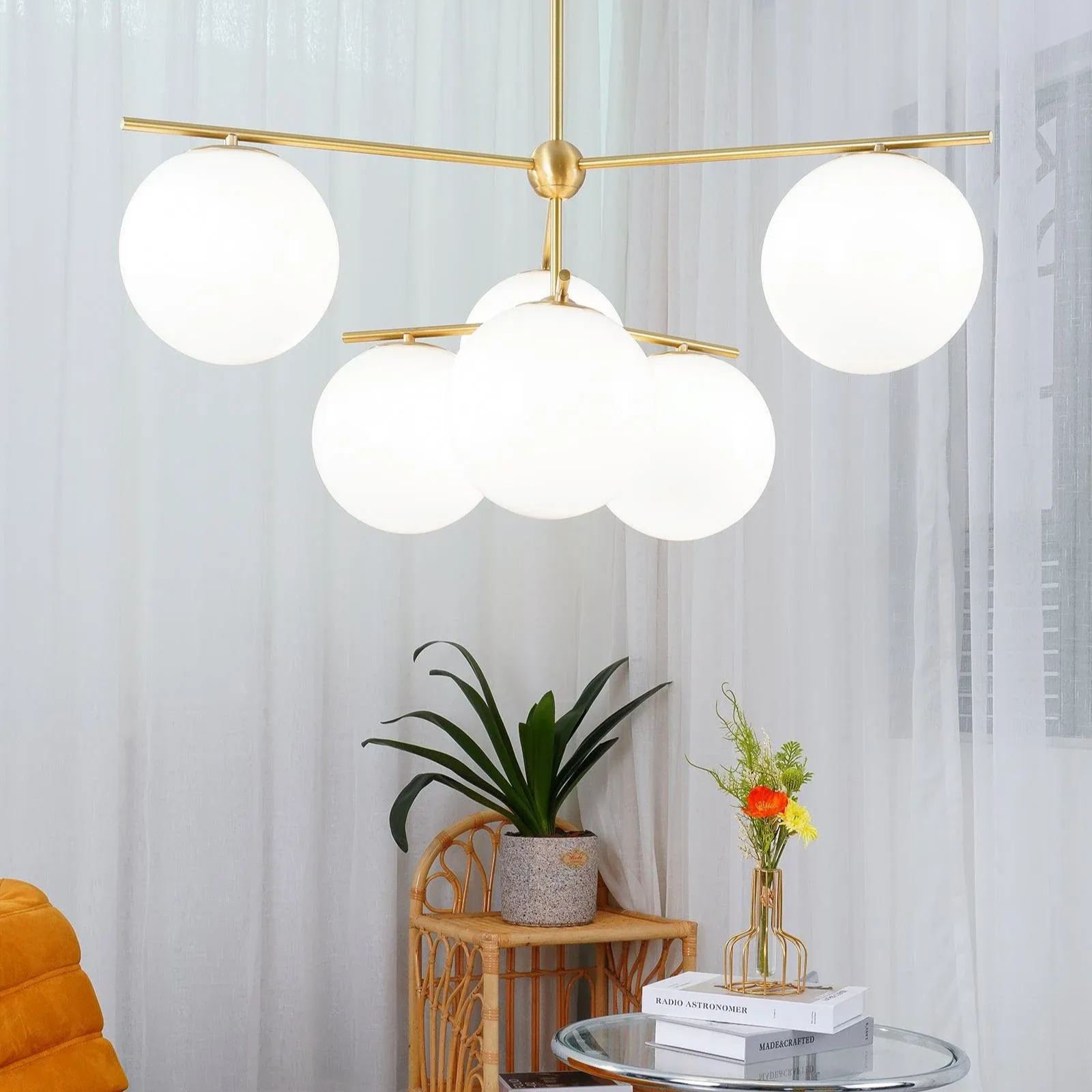 Valentina Modern Urban Brass Chandelier Living Dining Room
