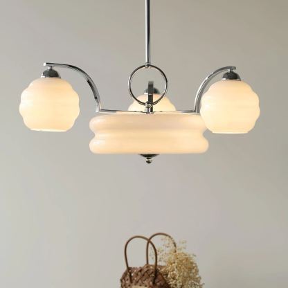 Valentina Vintage Classical Brass Glass Chandelier Living Dining Room