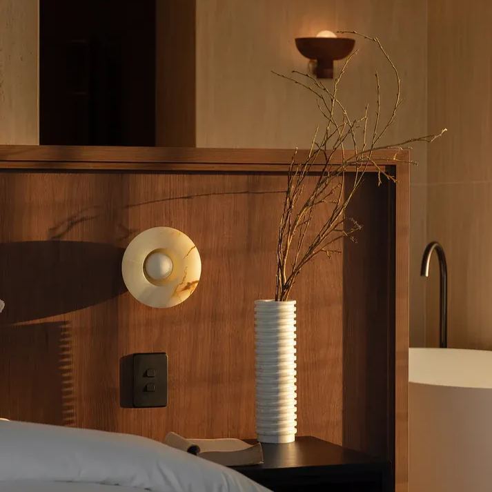 Jade Minimalism Unusual Marble Metal Wall Lamp Bedroom Dining Room