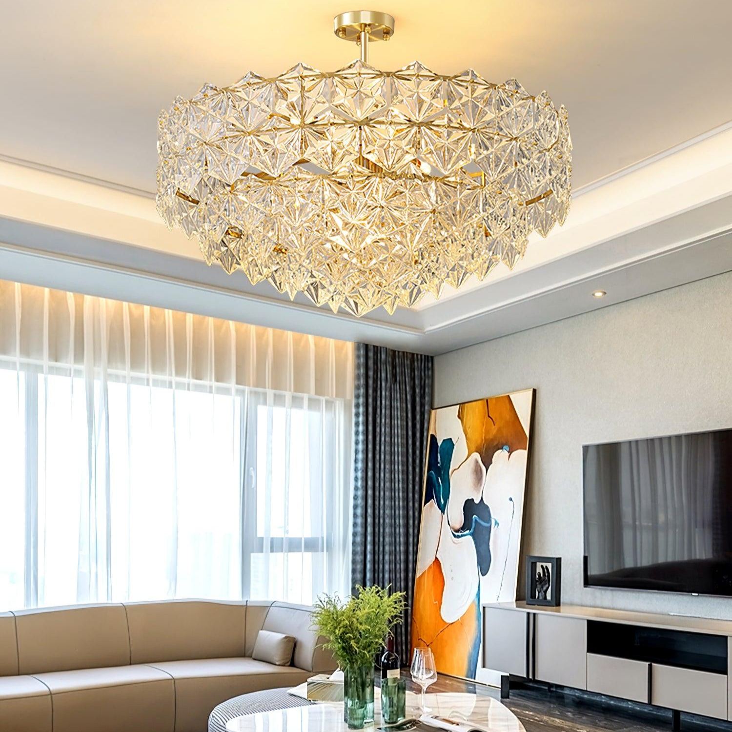 Marilyn Snowflake Gorgeous Metal Glass Chandelier Bedroom Living Room