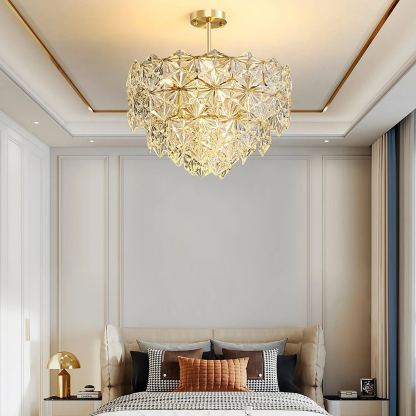 Marilyn Snowflake Gorgeous Metal Glass Chandelier Bedroom Living Room