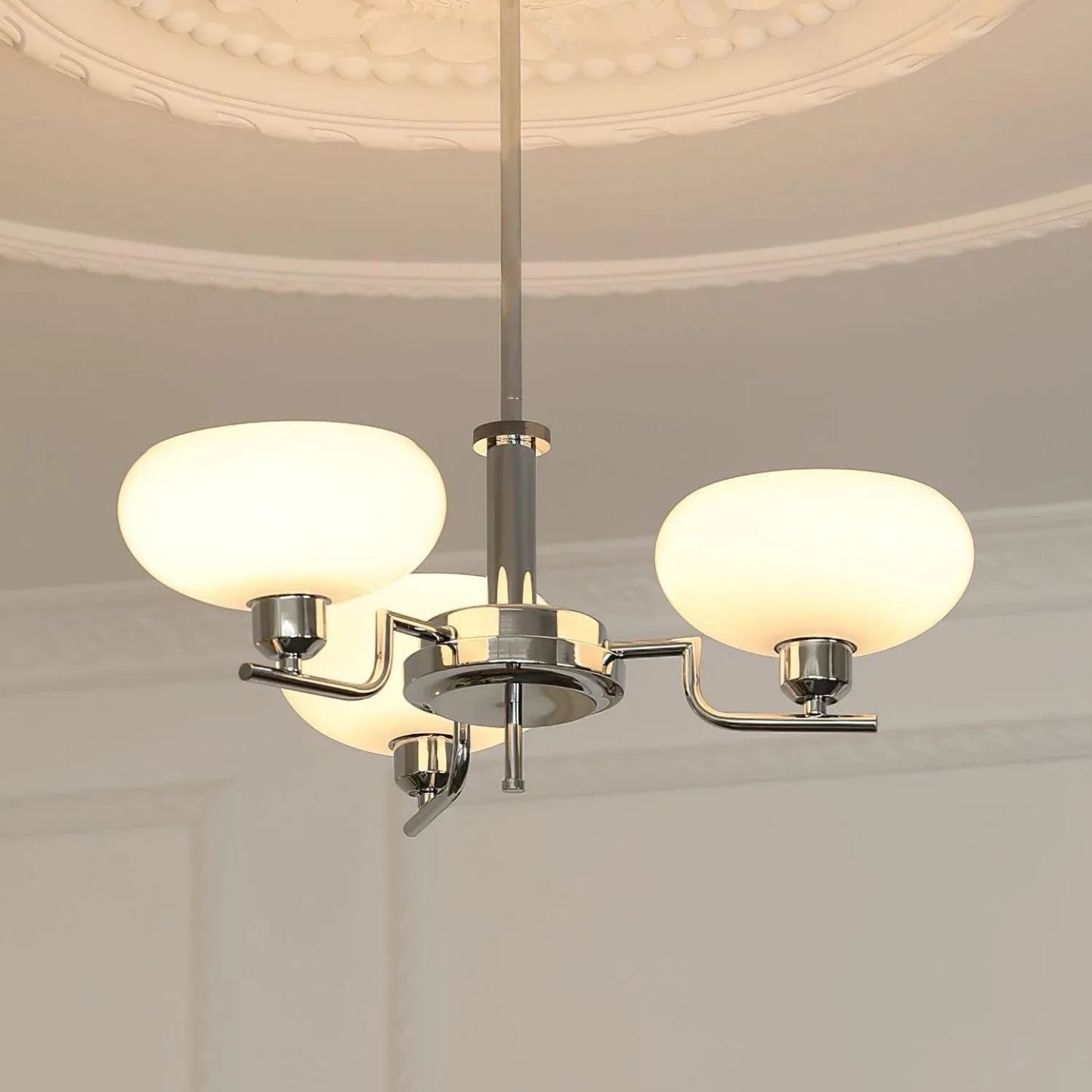 Valentina Vintage Antique Metal Glass Chandelier Living Dining Room