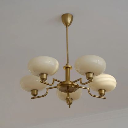 Valentina Vintage Antique Metal Glass Chandelier Living Dining Room