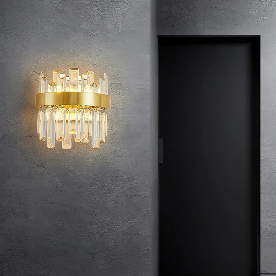 Herbert Classical Urban Crystal  Metal Wall Lamp Bedroom  Dining Room