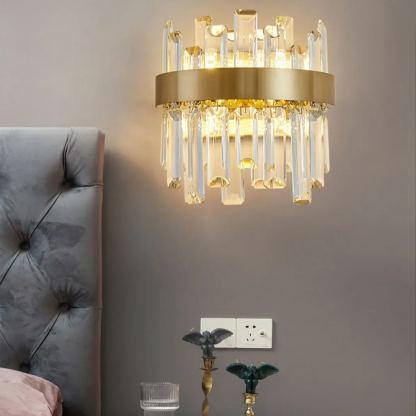 Herbert Classical Urban Crystal  Metal Wall Lamp Bedroom  Dining Room