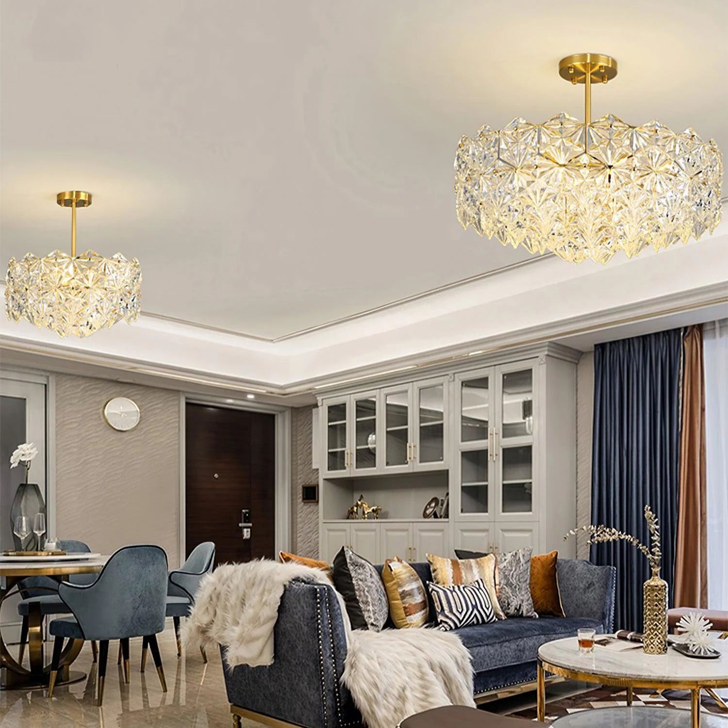 Marilyn Snowflake Gorgeous Metal Glass Chandelier Bedroom Living Room