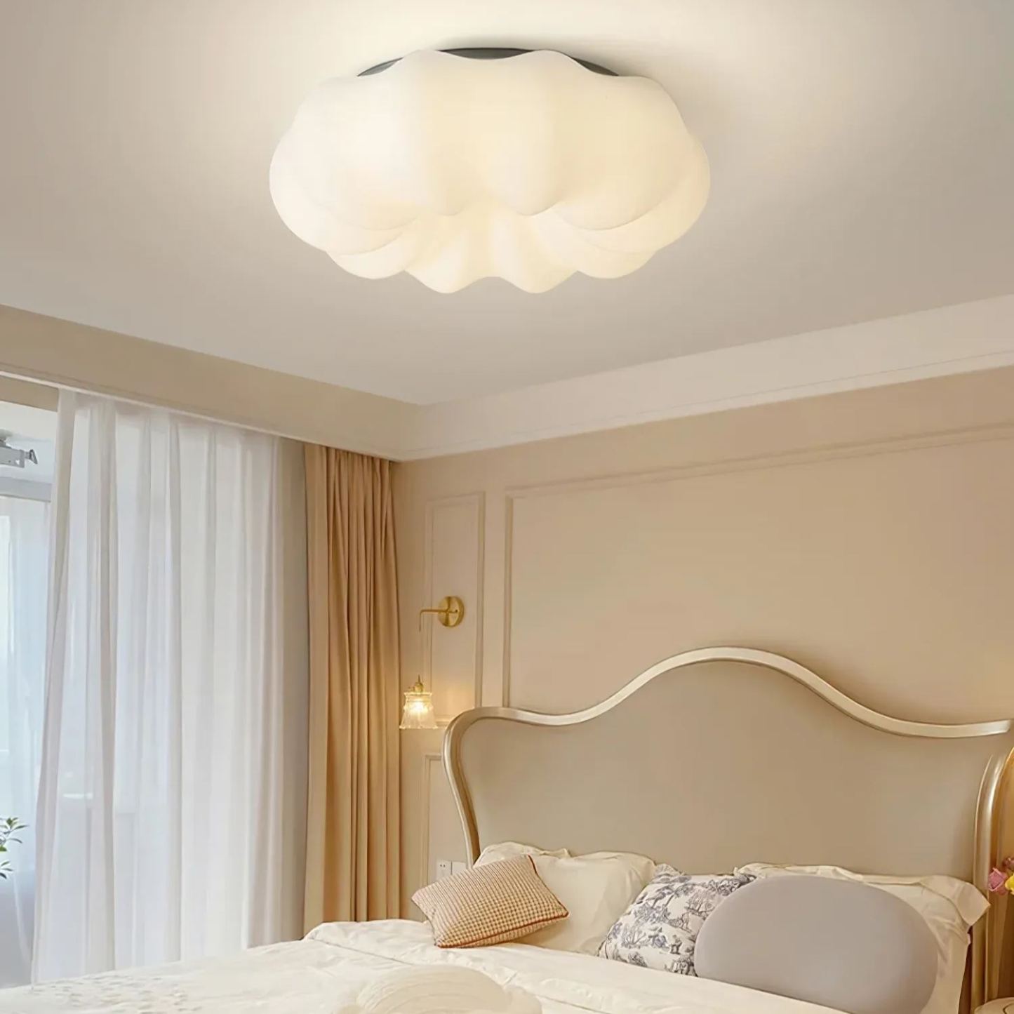 Quinn Modern White Cloud Metal PE Ceiling Lamp Bedroom  Dining Room