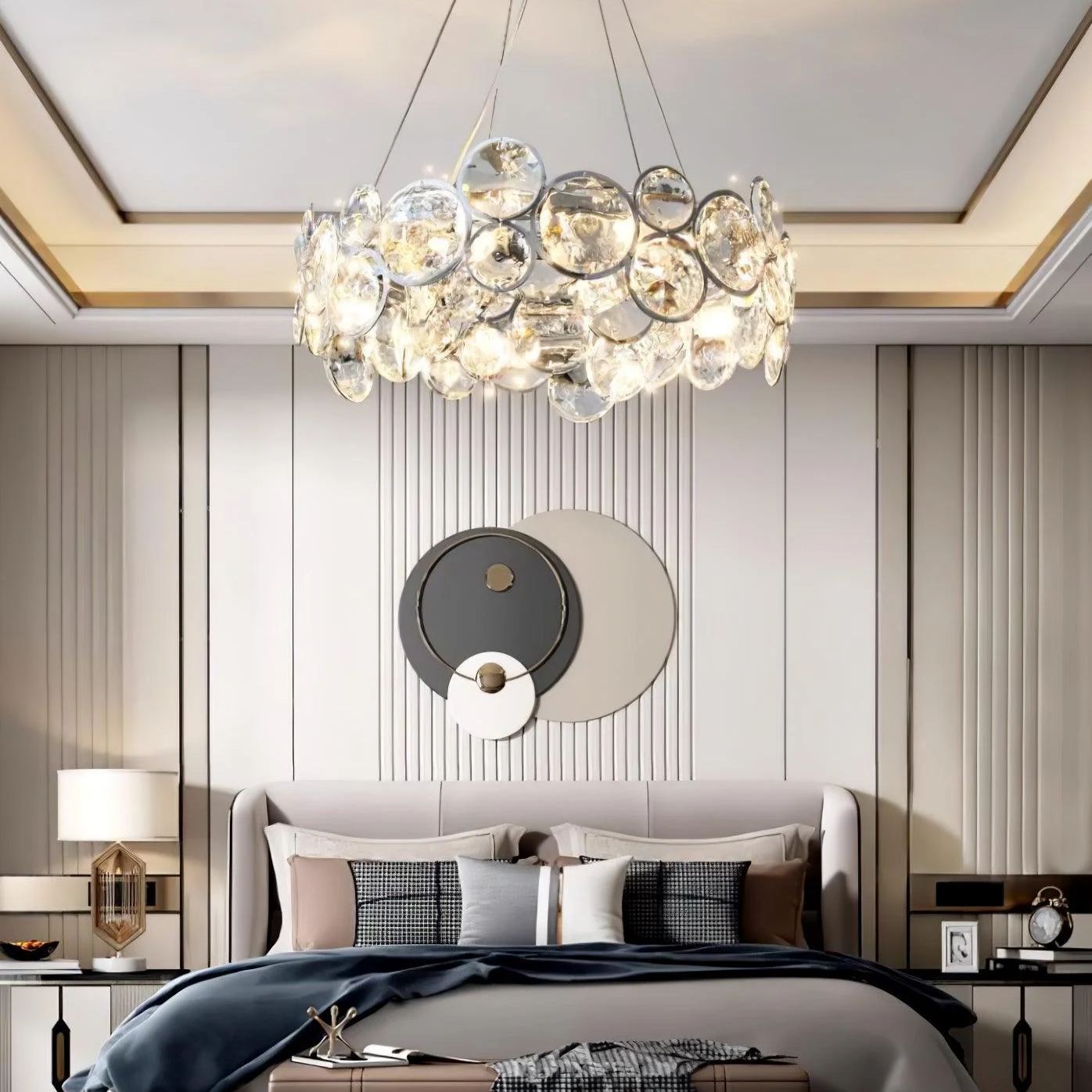 Marilyn Gorgeous Round Crystal Chandelier Dining Room Living Room