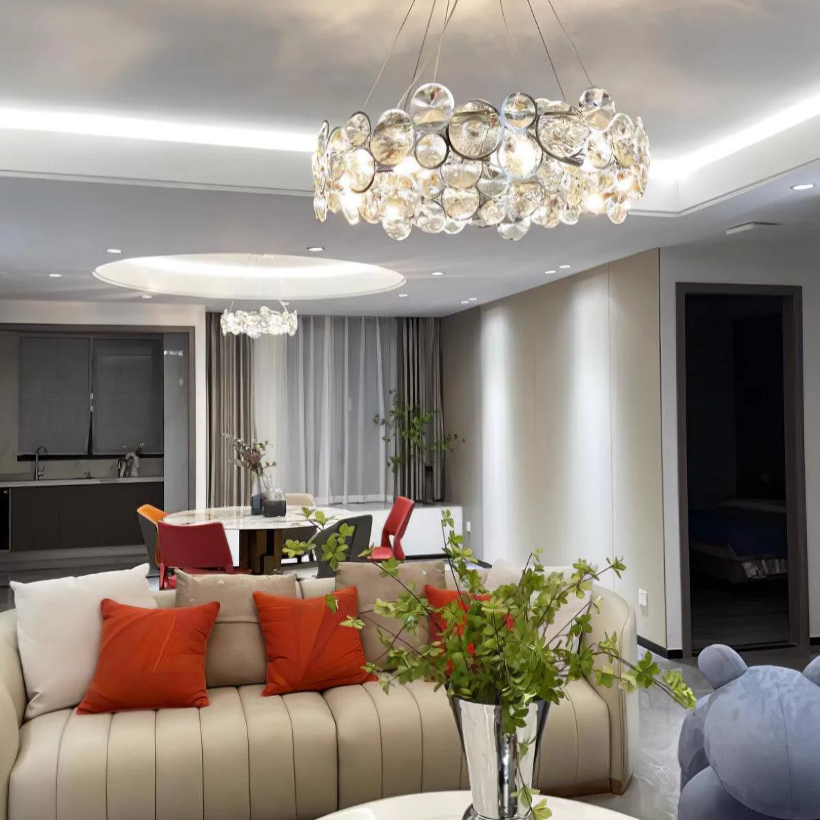 Marilyn Gorgeous Round Crystal Chandelier Dining Room Living Room