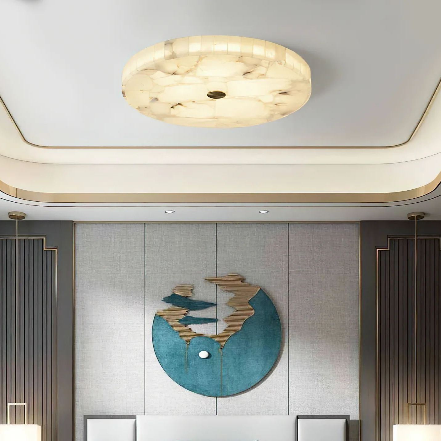 Byers Modern Minimalism LED Round Ceiling Lamp Metal  Resin Bedroom  Dining Room