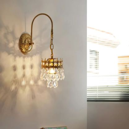 Alessio Classical Crystal Crown Wall Lamp Bathroom Kitchen