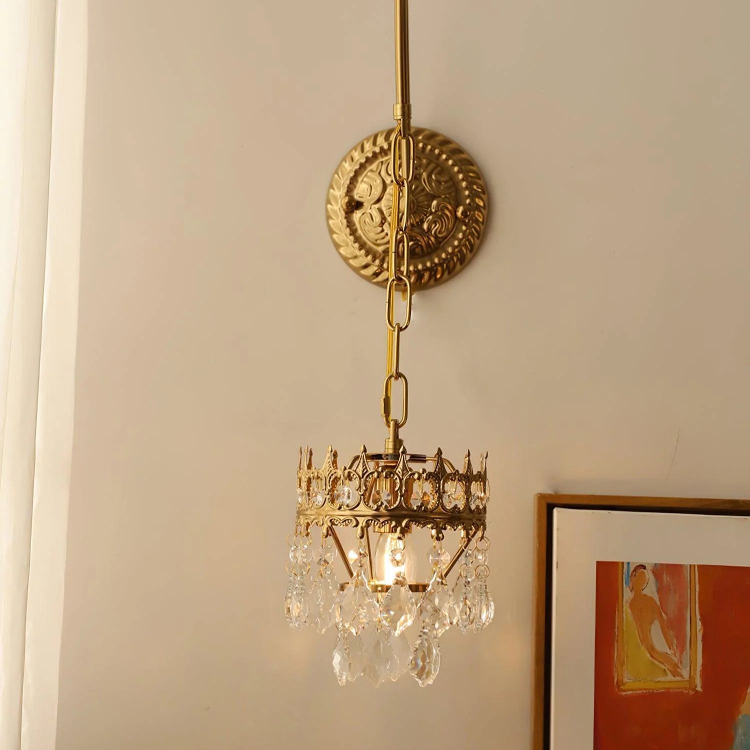 Alessio Classical Crystal Crown Wall Lamp Bathroom Kitchen