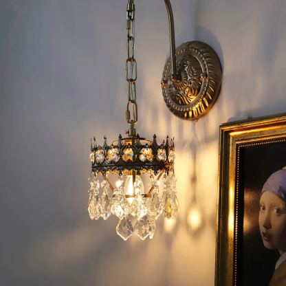 Alessio Classical Crystal Crown Wall Lamp Bathroom Kitchen